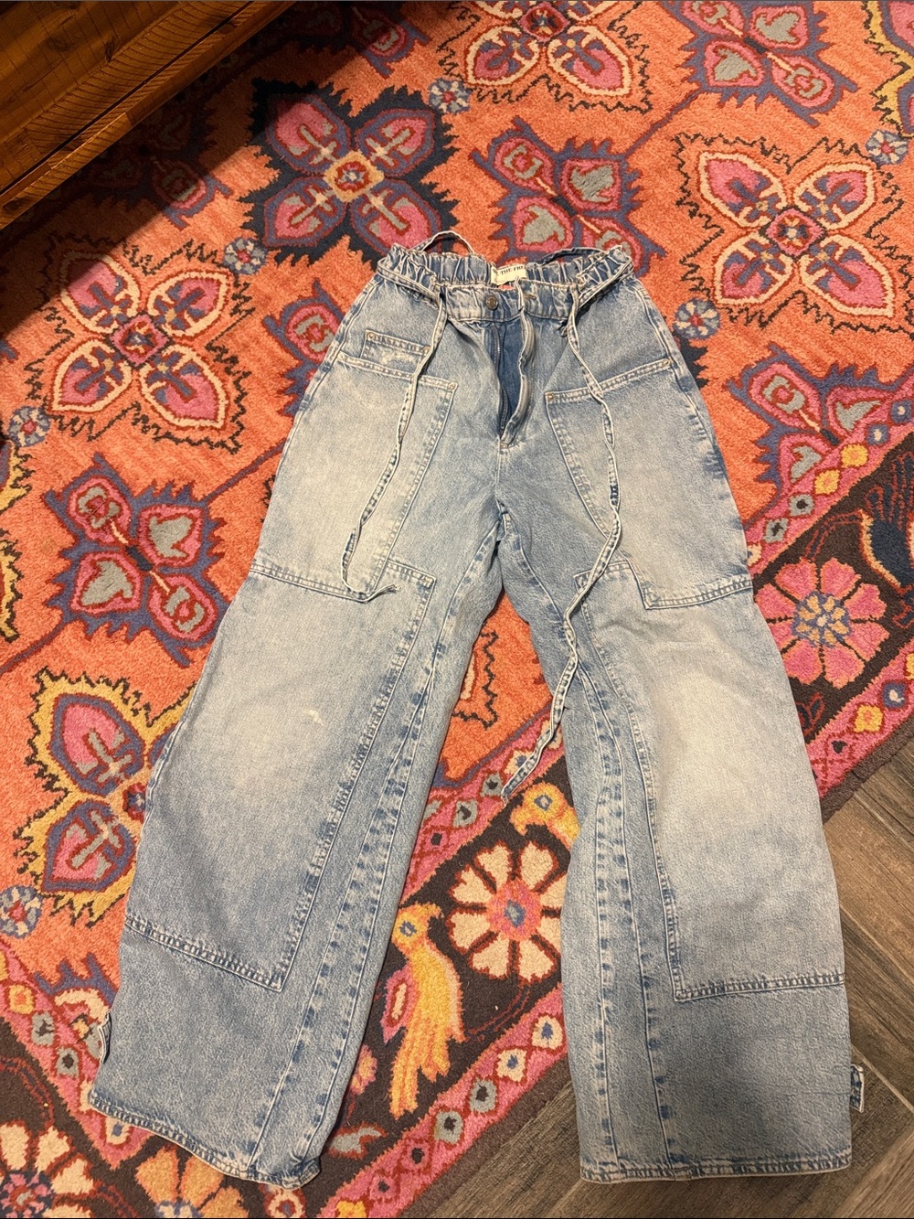 WE THE FREE Blue Women's Wide-Leg Denim Jeans